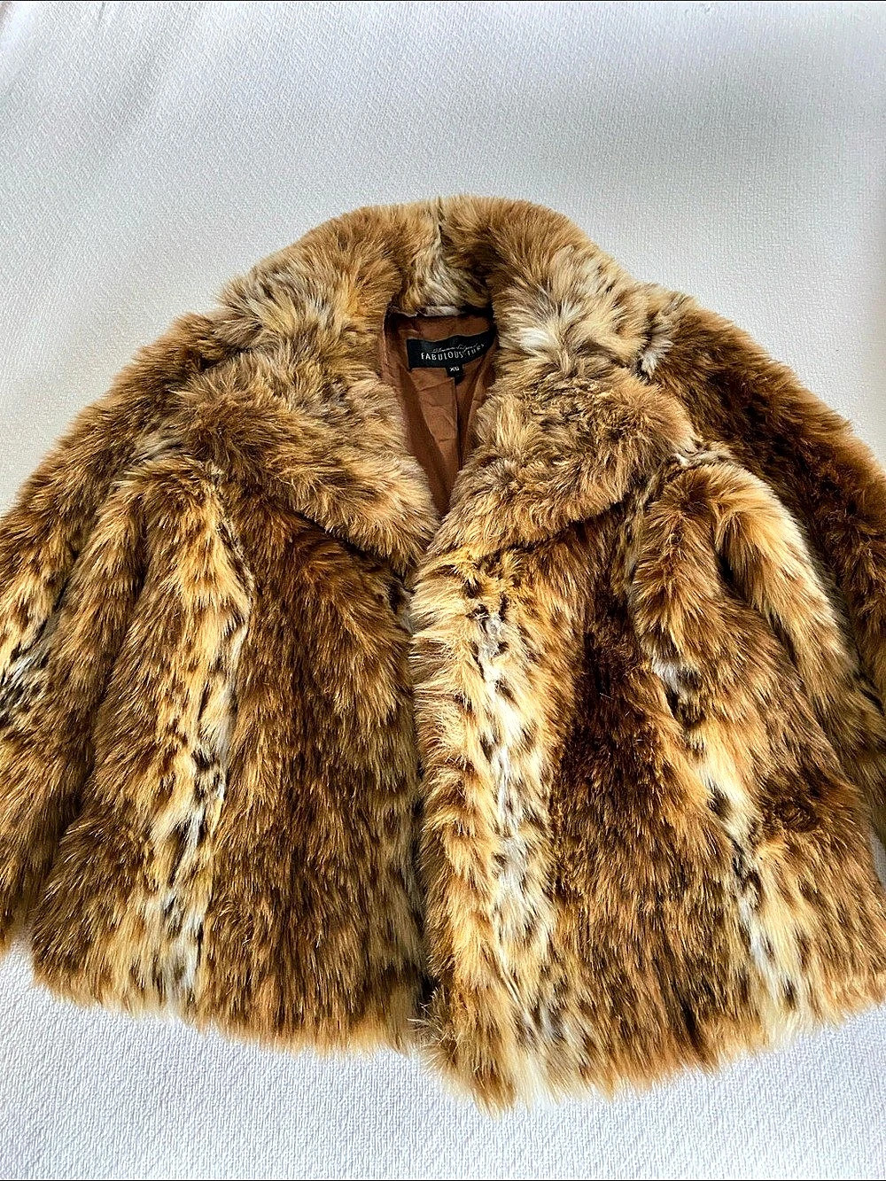 Fabulous Furs Faux Fur Animal Print Jacket XS Like New
